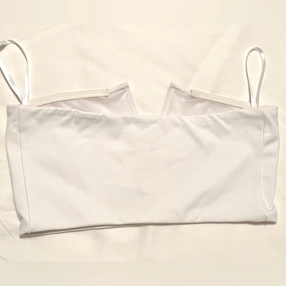 NWT Free People Intimately White V Cut Tube Top Crop Top Bandeau Top Small S - Picture 3 of 5